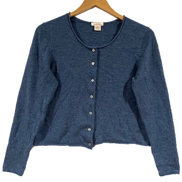 Blue Cashmere Petite Cardigan - Picture 3 of 10